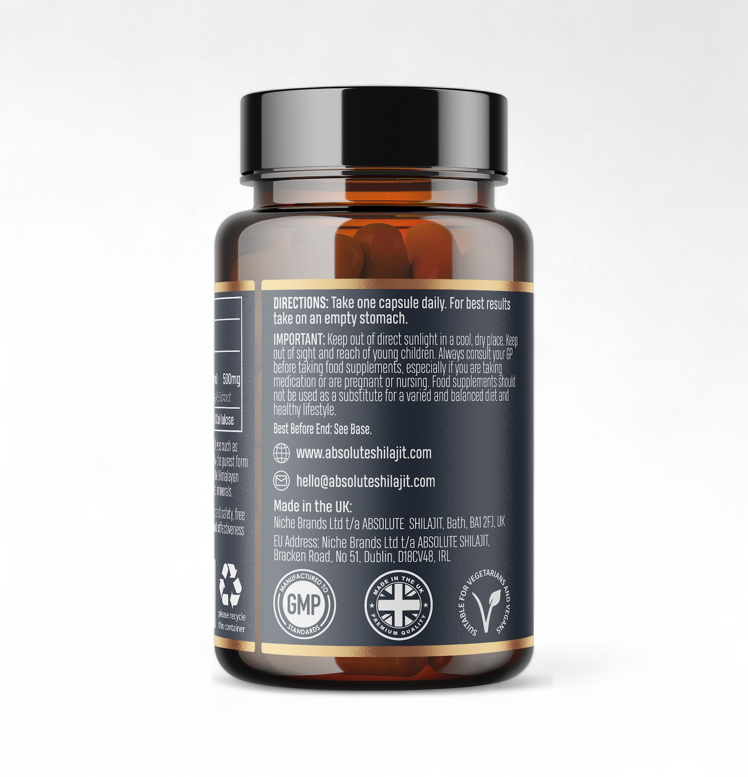 Nutra Brands – wholesale Oral supplement/vitamin – Absolute Shilajit 500mg | 60 Vegan Capsules2