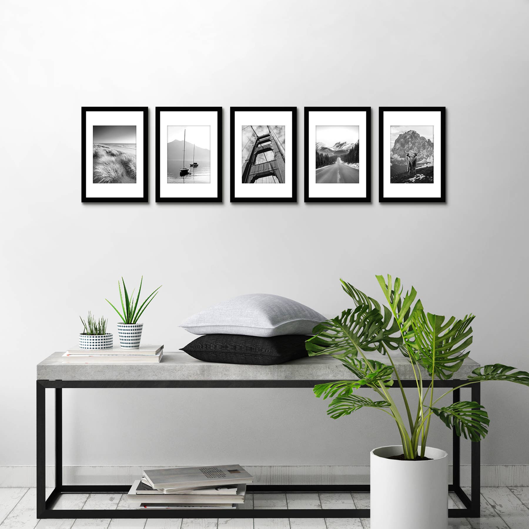 Americanflat - Wholesale Picture Frame - Americanflat Picture Frame with Mat Slim Molding (5 Pack)41