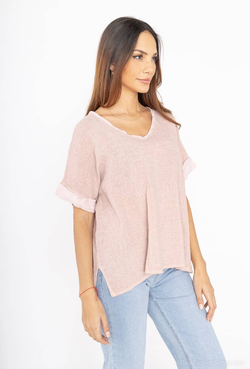 LINEN & COTTON HOUSE – Blusa - Mulher por atacado – Camisa de algodão e linho tamanho único55