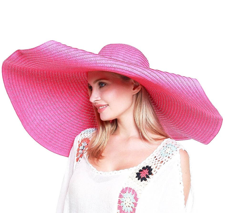 MiMi Wholesale - Wholesale Straw Hat - Women's - H3061 Super Wide Brim Straw Beach Summer Sun Hat3