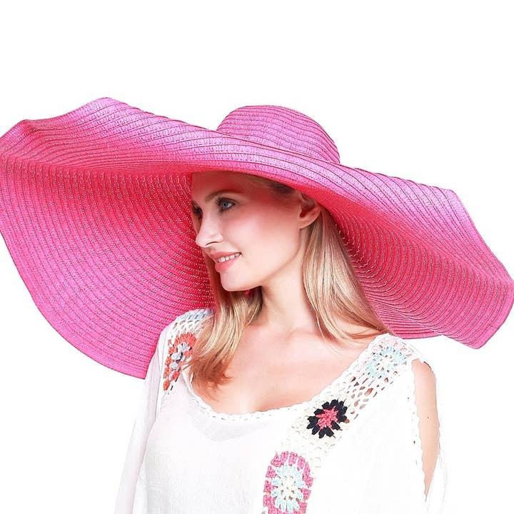 MiMi Wholesale - Wholesale Straw Hat - Women's - H3061 Super Wide Brim Straw Beach Summer Sun Hat3