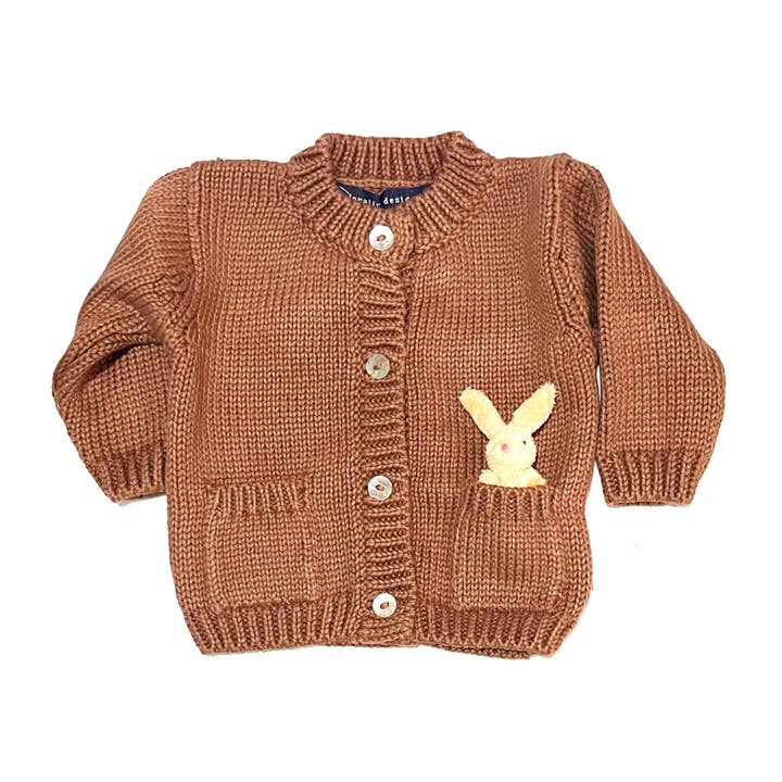 Brown Bunny Cardigan for wholesale by Loralin Design