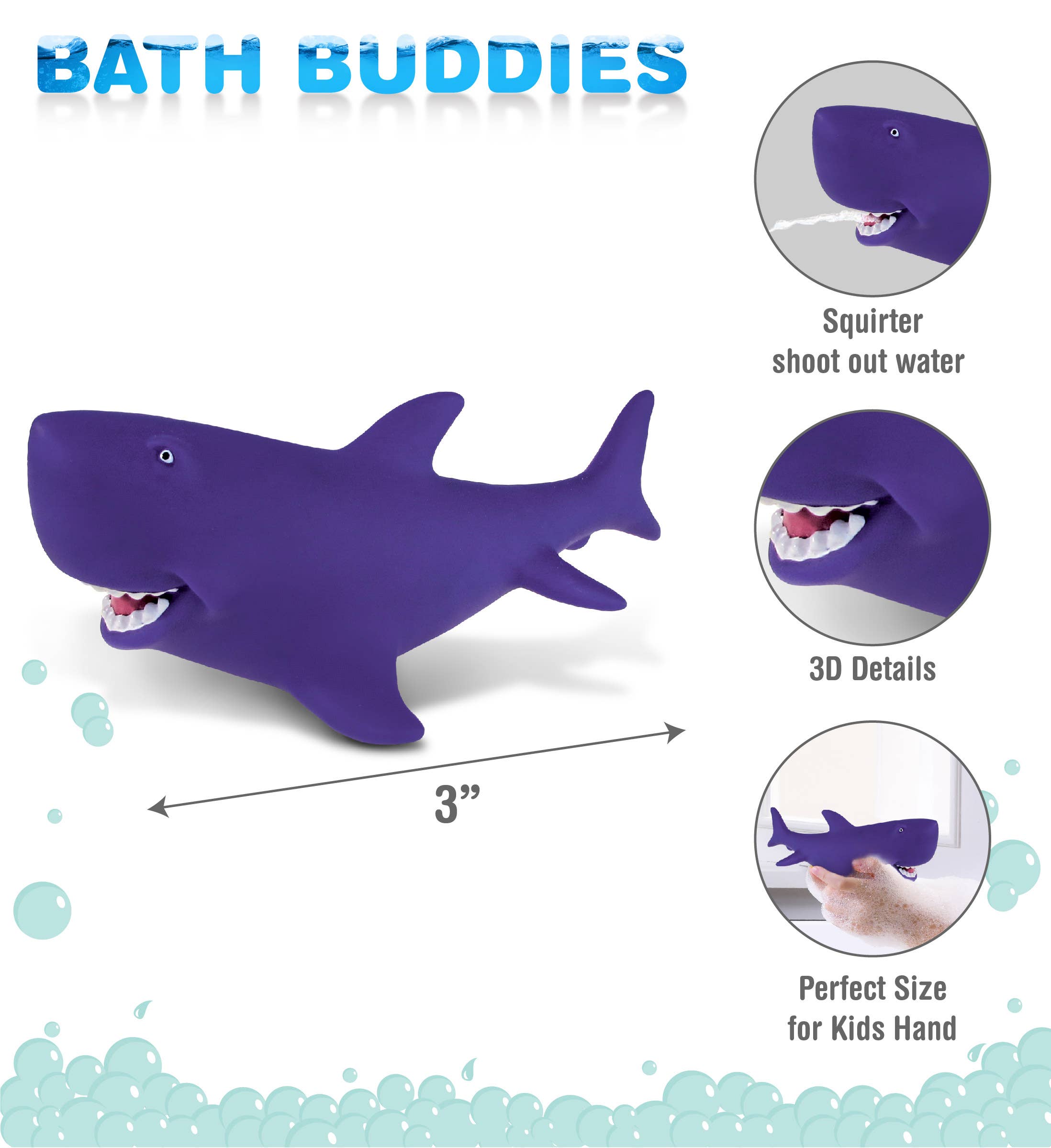 Cota Global – wholesale Bath toy – Baby – Squirter  - Purple Shark1