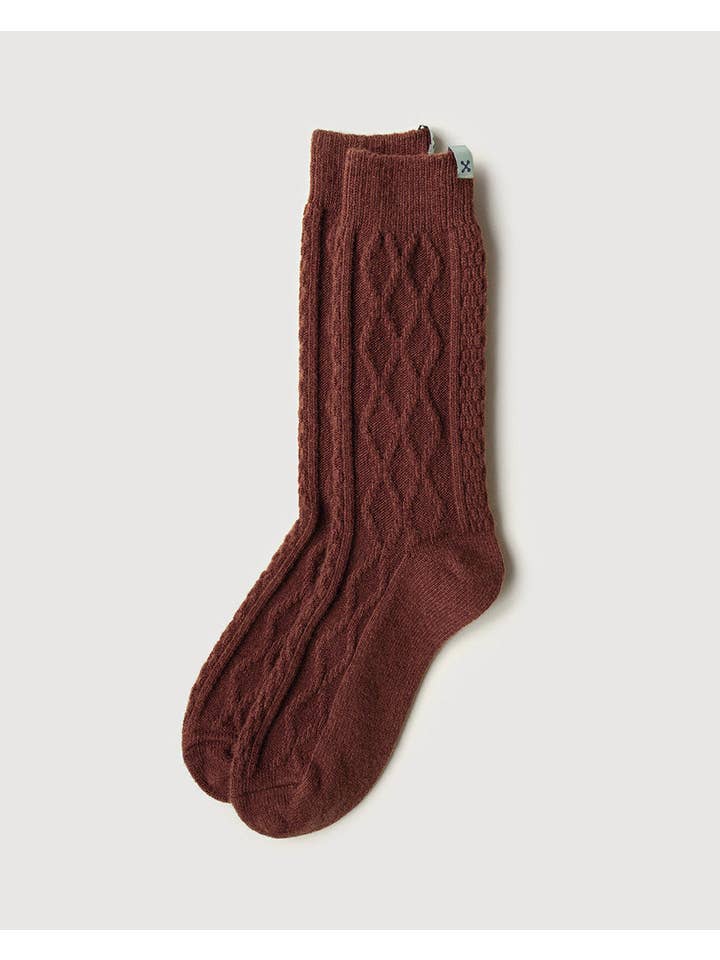 sheec socks - Vente Chaussettes – femme - Chaussettes en Laine Tricotées en Câble | Terracotta1