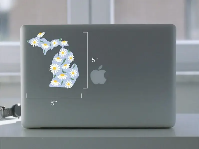 Stuck on Michigan - Wholesale Sticker - Daisy Michigan Sticker — Matte Vinyl, Dishwasher Safe2