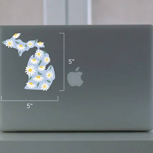 Stuck on Michigan - Wholesale Sticker - Daisy Michigan Sticker — Matte Vinyl, Dishwasher Safe2