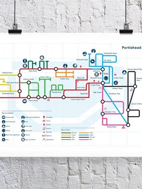 Impressão do mapa Portishead por atacado de Susan Taylor Design