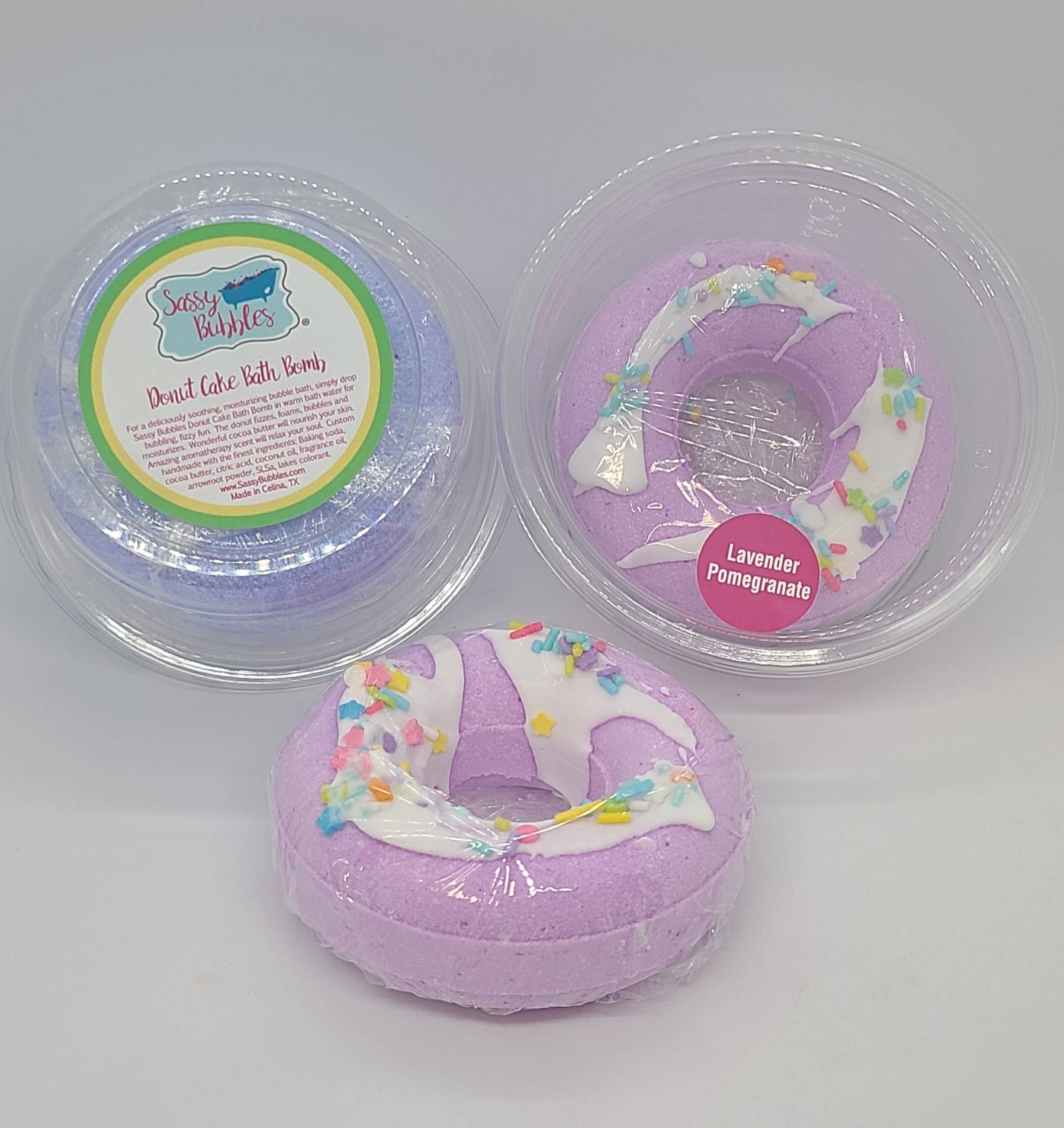 Sassy Bubbles – wholesale Badbomb/fizz – Donut Bath Bomb för barn. Kakaosmör Strössel, Mjuk hud7