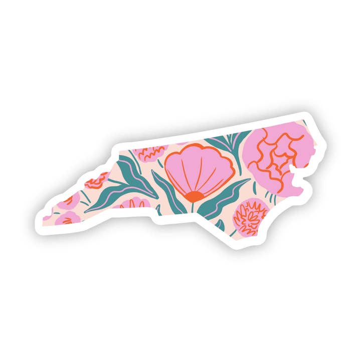 North Carolina Sticker - Elegant Floral for wholesale by Big Moods