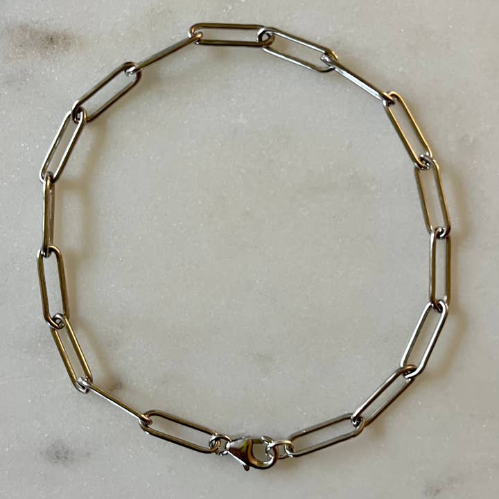 Gabo Sterling Silver Link Chain Men's Bracelet for wholesale by House of Olia