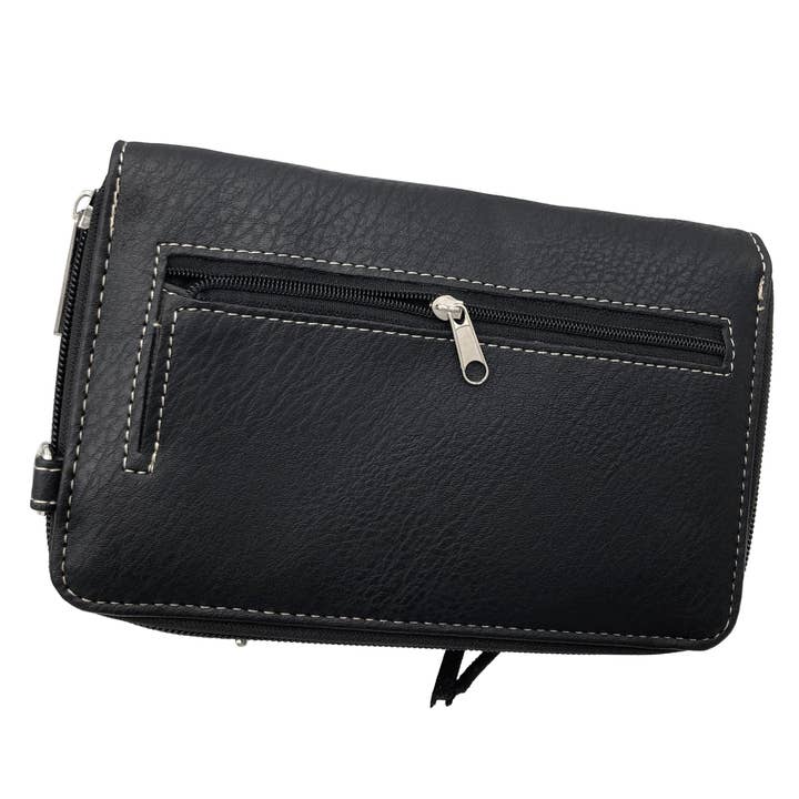 Black Skull Women's Crossbody Leather Phone Wallet for wholesale on Faire