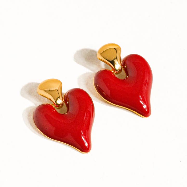 Flânerie by MAIQ - Wholesale Stud/Post Earrings - Edith 18K Gold Vintage Heart Earring