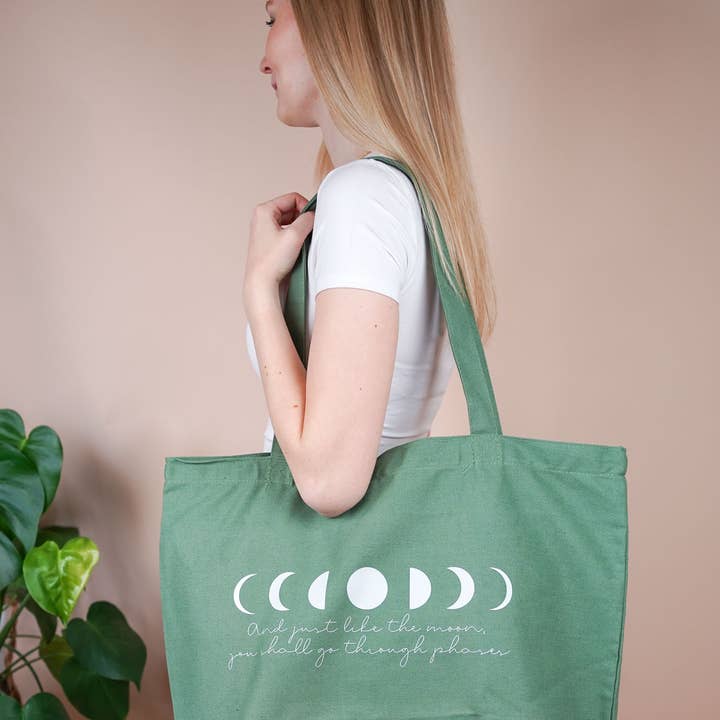 Tochter von Walter – Sacola - Mulher por atacado – Shopper com frase, saco de tecido "Fases da Lua"1