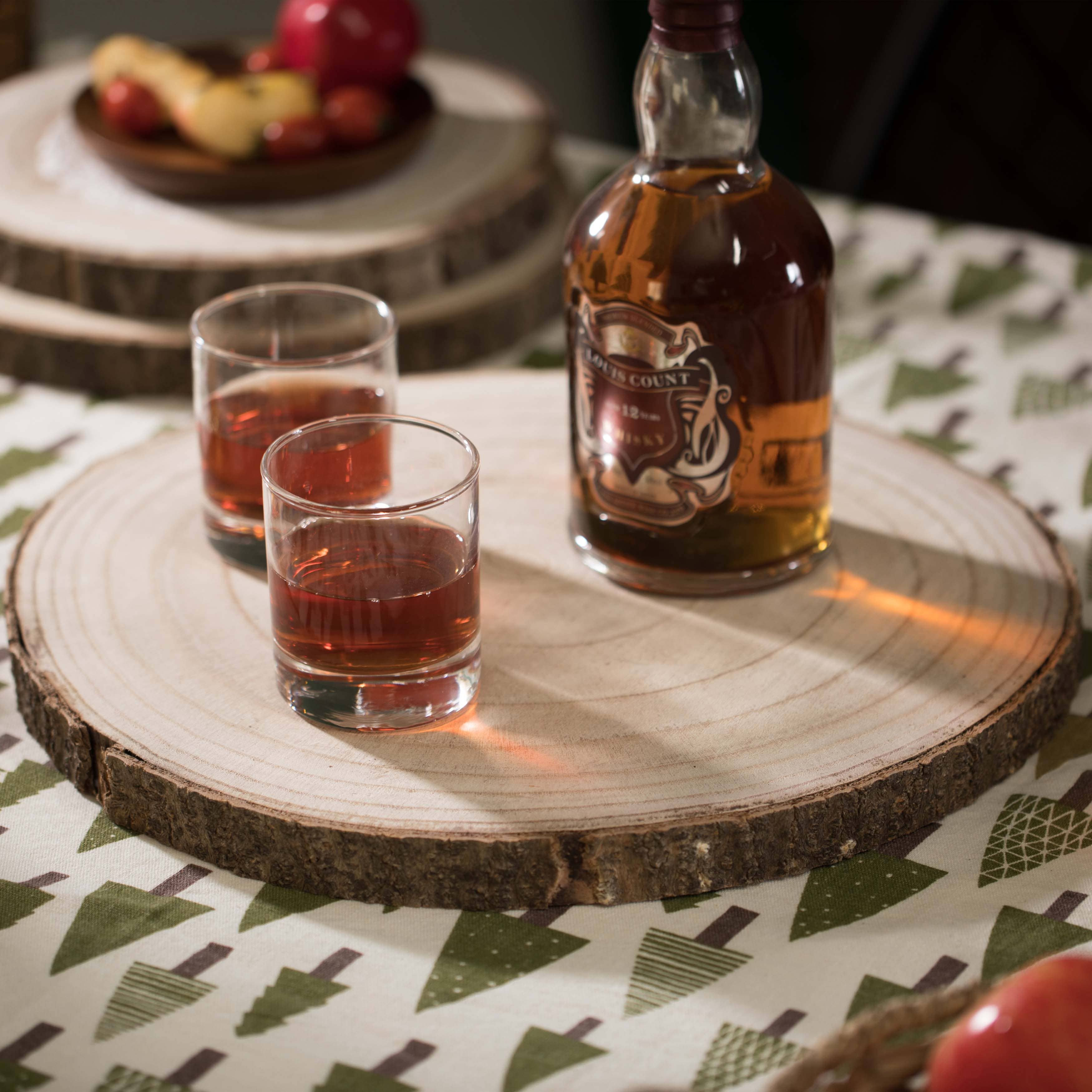 Quickway Imports - Wholesale Decorative Tray - Natural Wood Slabs Rustic Ornament Slice Tray Table Charger11