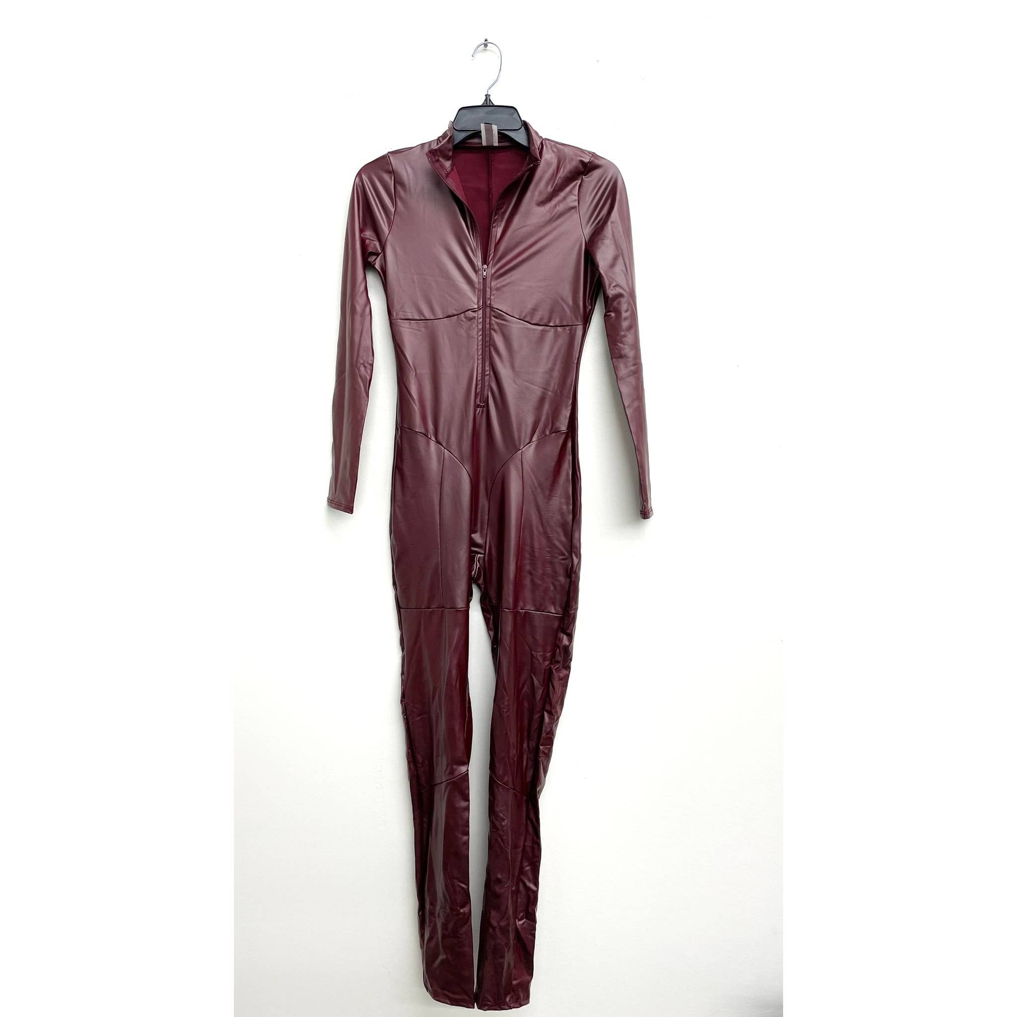 Uptown Apparel - Wholesale Jumpsuit - Women's - J7011 PU Leather Zipper Jumpsuit7
