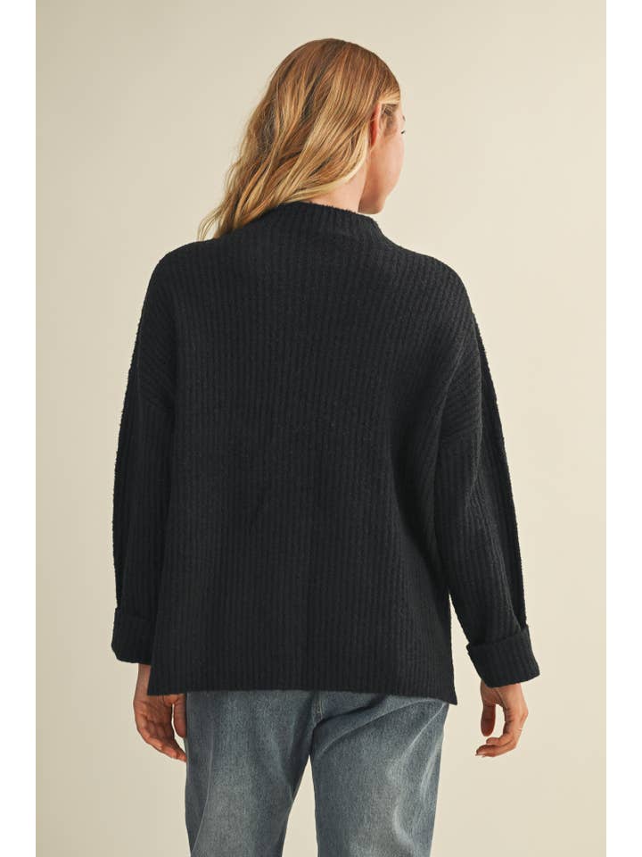 Mustard Seed - Wholesale Knit Sweater - Women's - MOCK NECK OVERSIZED SWEATER TOP9