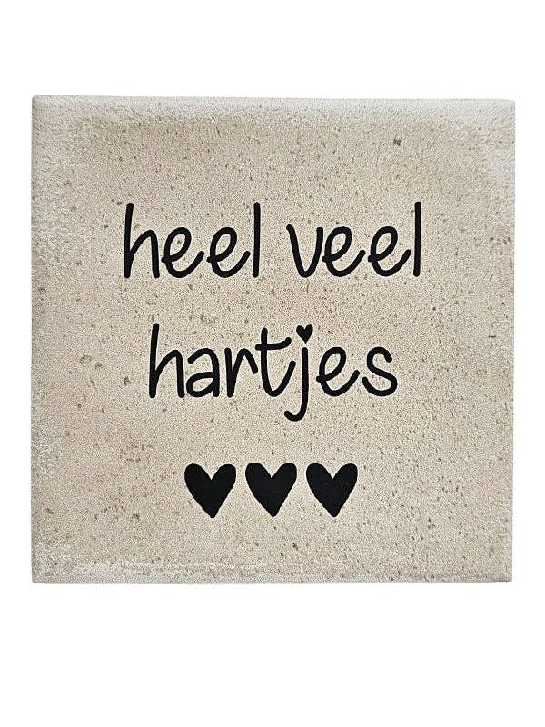 Tegeltje – Ganz viele Herzchen | Keramik 10x10 cm für den Großhandel von Most Lovely