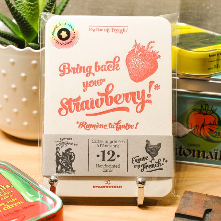 Excuse my French - Collectie van 12 letterpress kaarten voor wholesale door L'Atelier Letterpress
