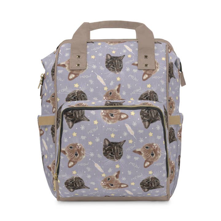 Cats & Kittens Multi-Function Baby Changing Backpack Bag for wholesale by Green Cheeks