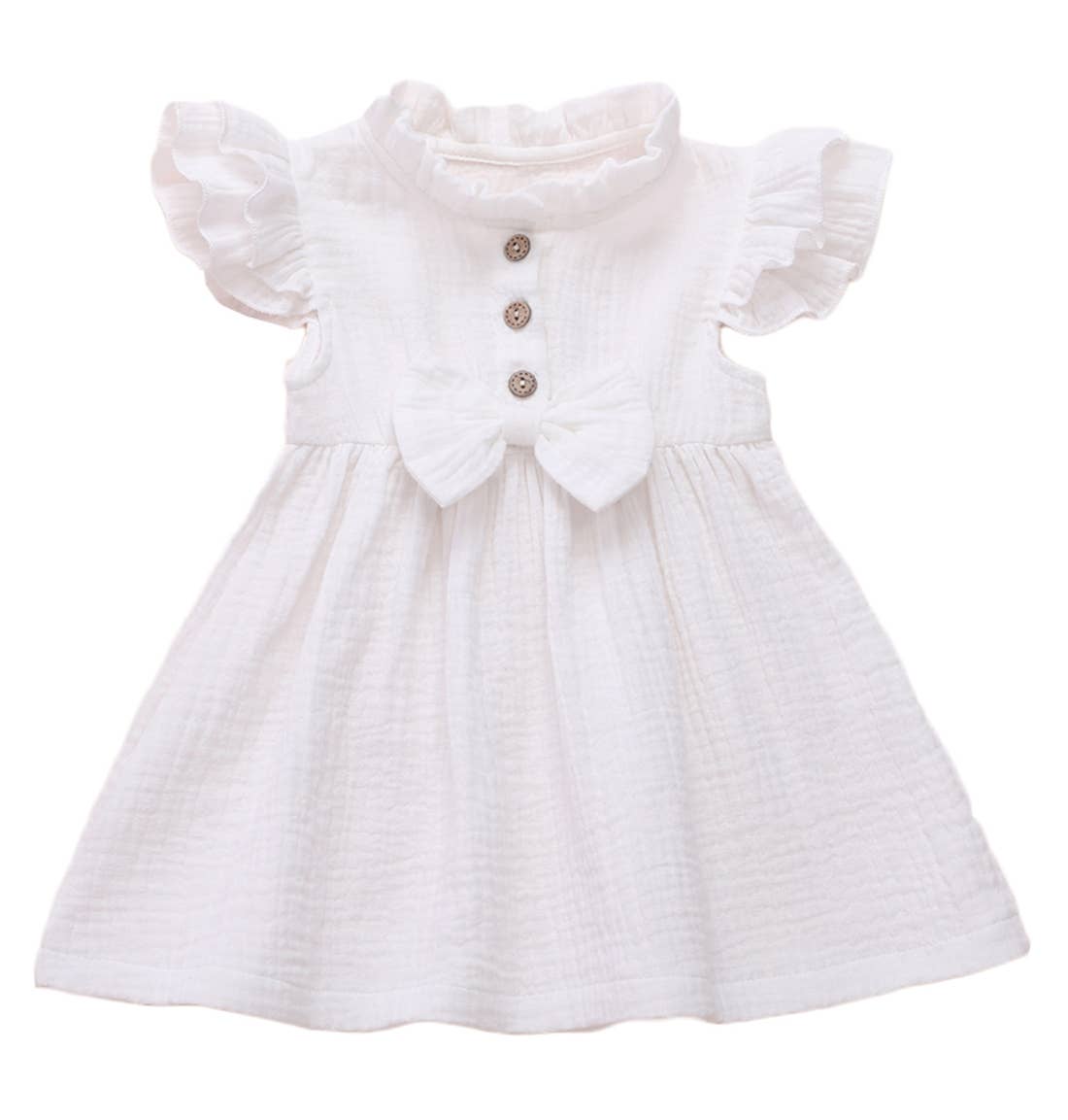 Fennco Styles – wholesale Klänning – Barn – Flutter ärm Stativkrage Bomull Flickklänning7