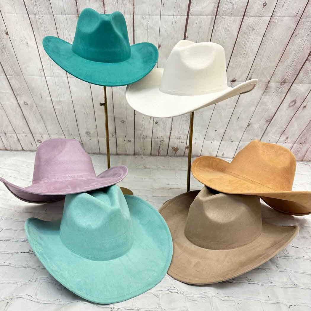 One and Only Accessories – wholesale Cowboy Hat – Women’s – Vegan suede cattleman cowboy hat stiff flat brim Stylish hat13