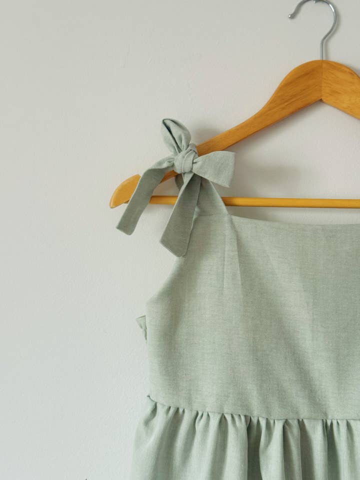 Rubis Pastel - Wholesale Dress - Women's - Sage green Sofia dress (cotton & linen)