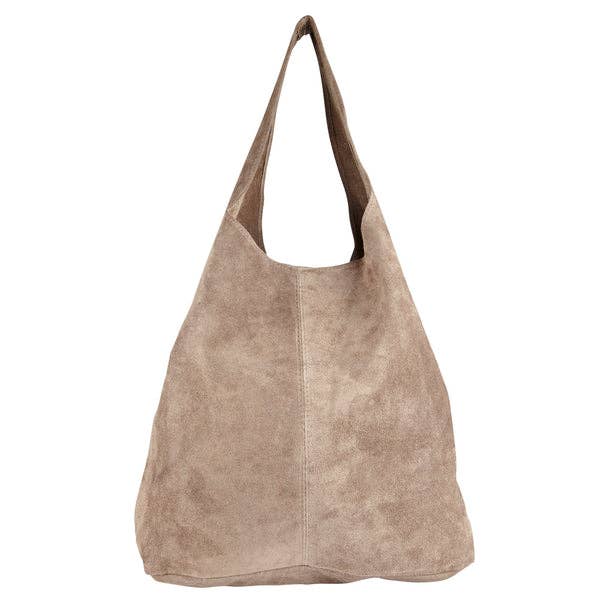 Wendy Taupe Suede Hobo for wholesale by Marlafiji