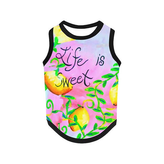 Life is Sweet Pet Tank Top for wholesale by Off the Canvas Collection, LLC