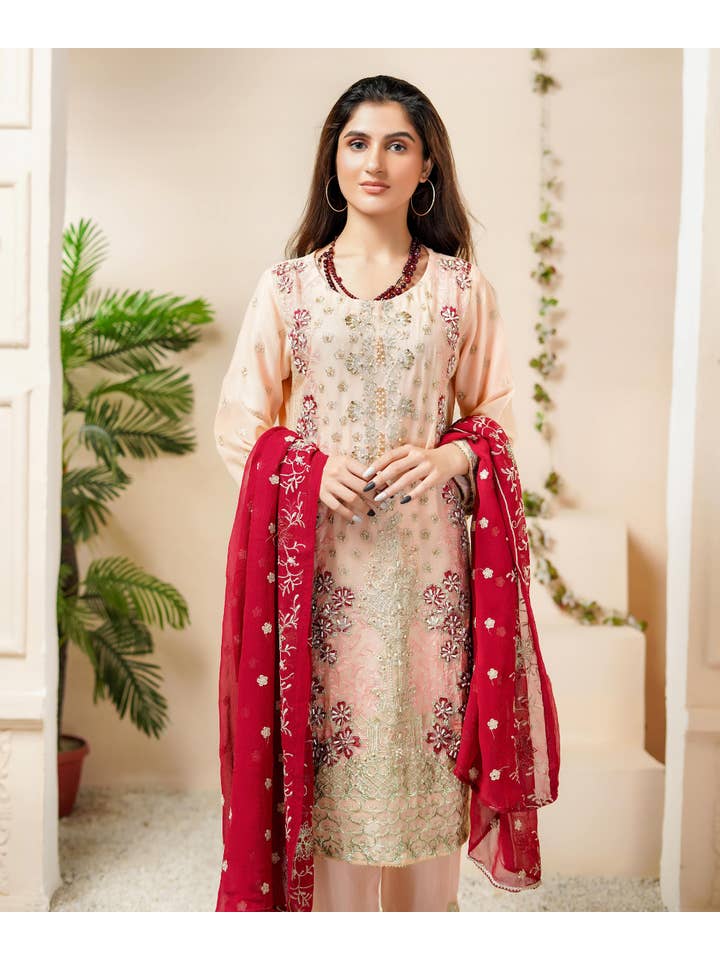 Reet – wholesale Top & pants set (NOT Loungewear) – Women's – Chiffon Shirt With C/Emb F12-023