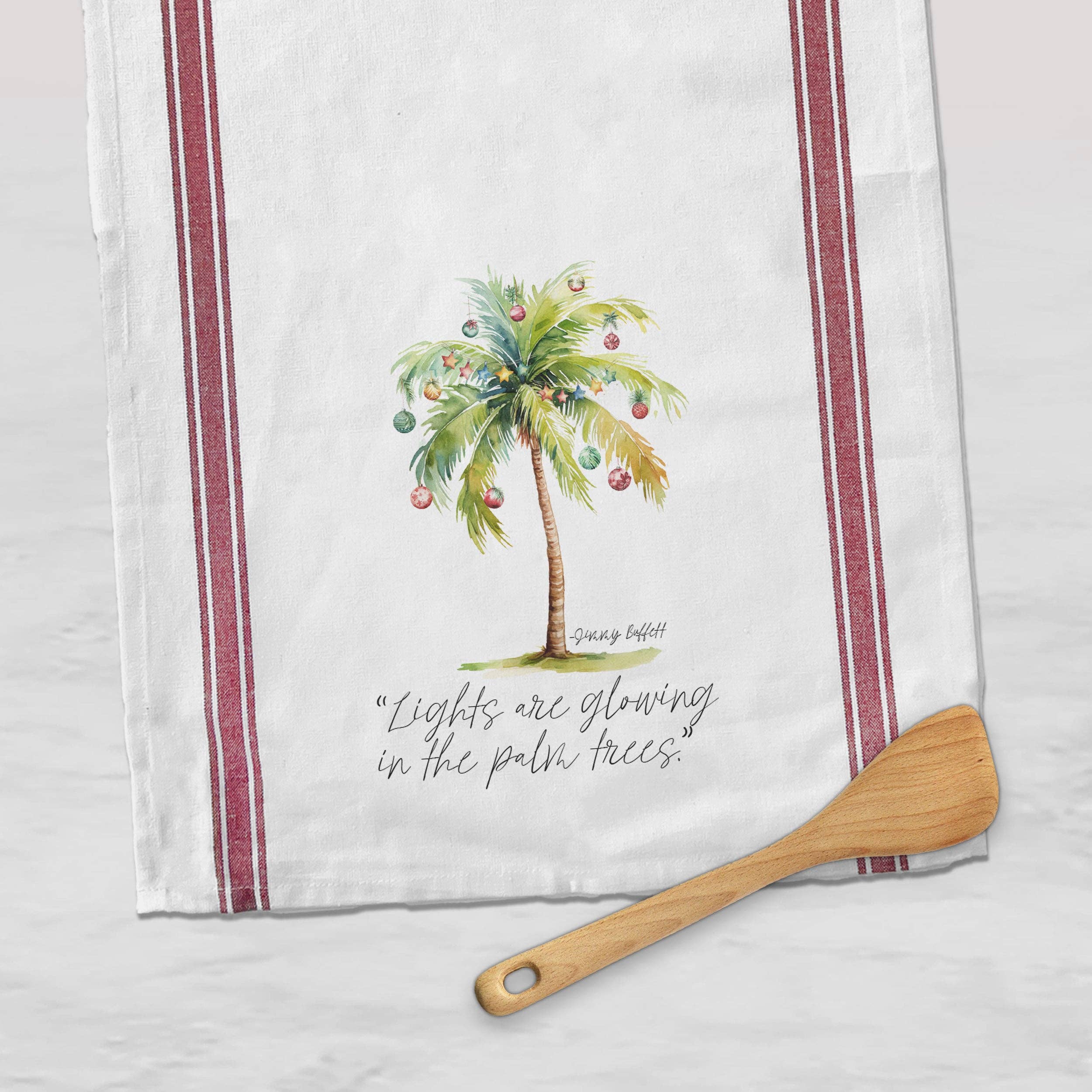 ZA Handmade Wholesale - Wholesale Tea Towel - christmas light palm tree jimmy buffett quote beach christmas tea towel decorative towel for christmas beach towns2