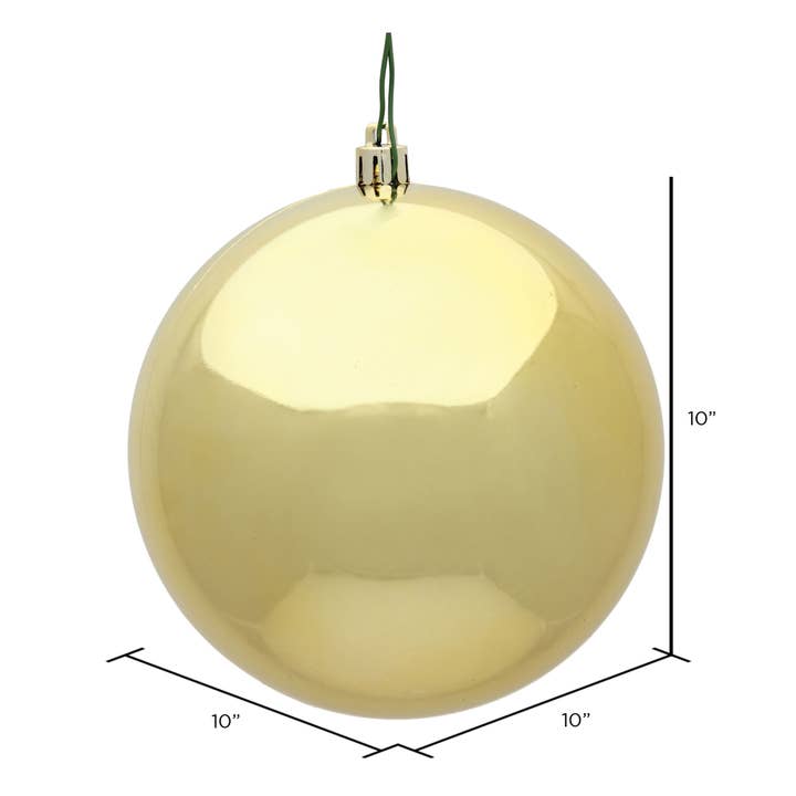 Vickerman 10" Gold Shiny Ball Ornament for wholesale on Faire1