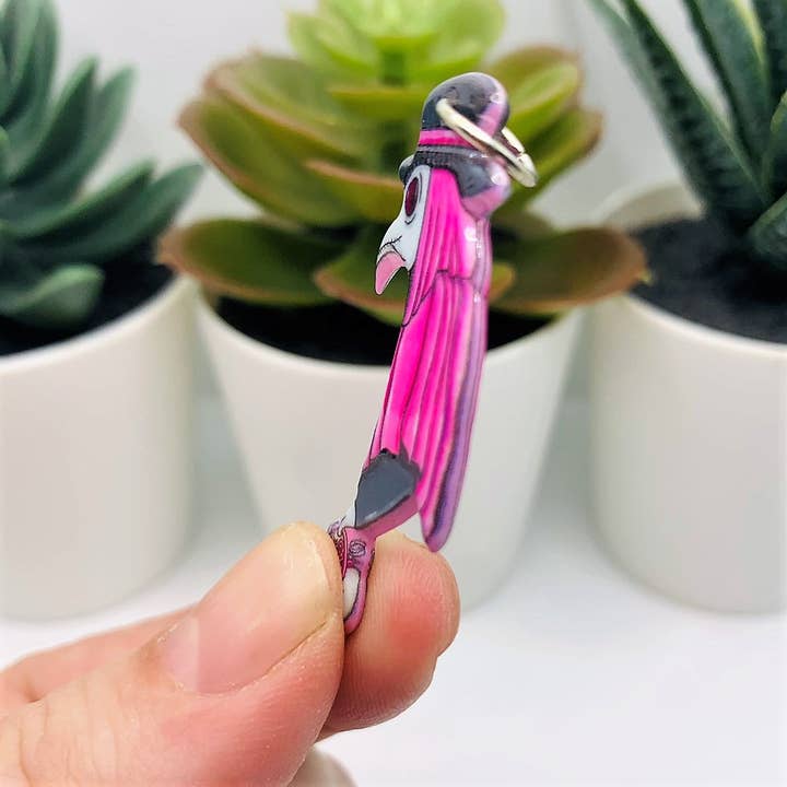 Guerrilla Charm - Wholesale Individual Charm/Pendant - Pink Goth Plague Doctor Halloween Charms, 46x21mm3