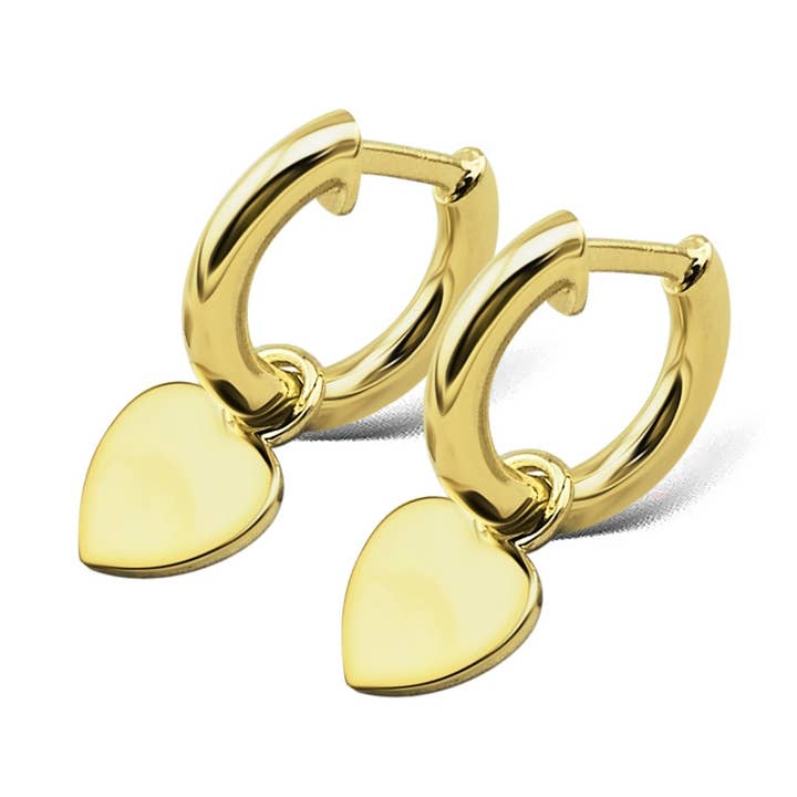 Jwls4u Øreringe Øreringe Hjerte Guldbelagt JE012G for engroshandel hos jwls4u