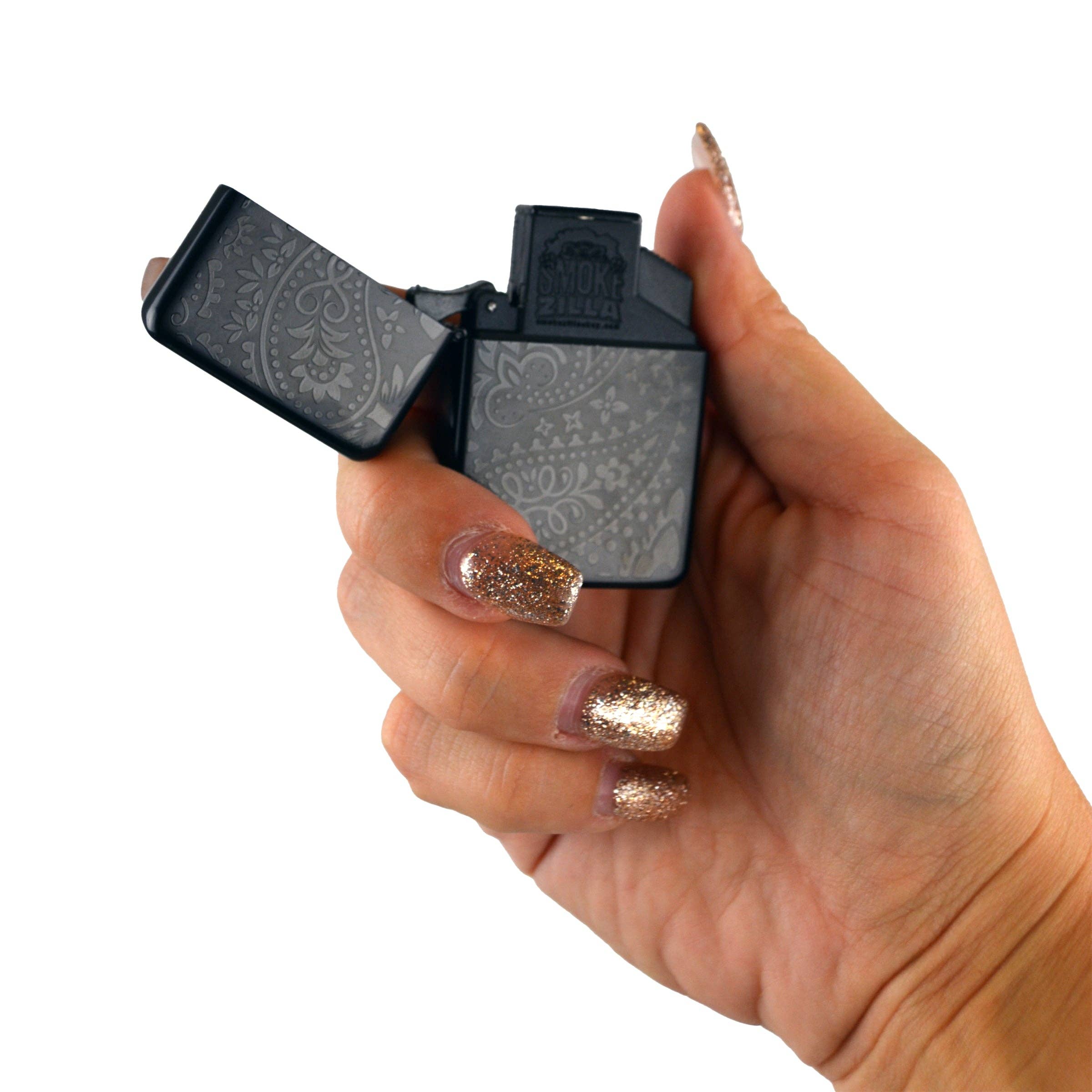 Novelty Brands - Wholesale Retailer Display - Home & Living - Smokezilla Black Flip Torch Lighter Assortment- 12/Display4