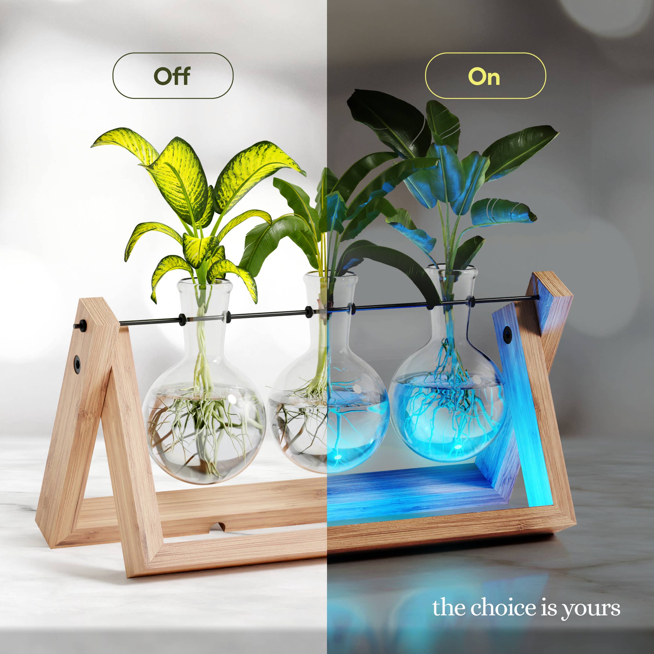 Planter's Choice - Wholesale Planter Box - Light Up Bamboo Air Planter - Plant Lover Gifts for Women1