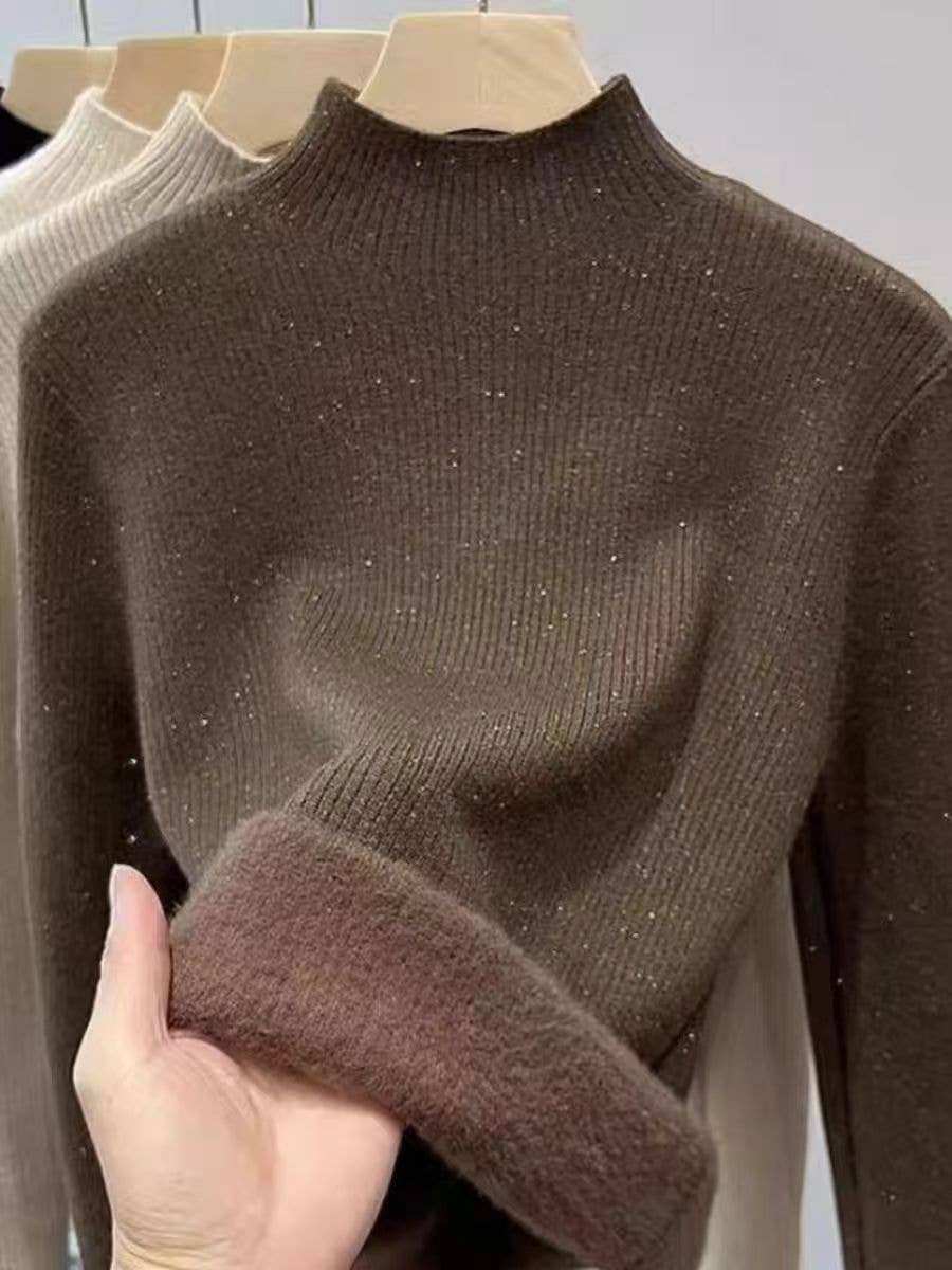 Marayn - Wholesale Knit Sweater - Women's - Soft warm halfneck fleece knit 2024 winter essential7