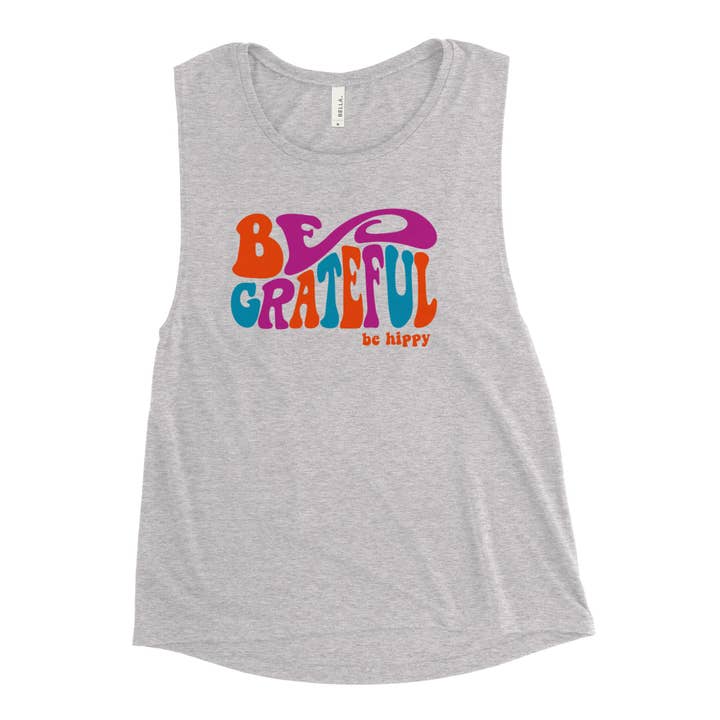 Camiseta sin mangas "Be Grateful" de W para venta al por mayor de Be Hippy, LLC