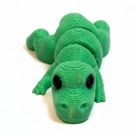 T-Rex Dinosaur (Green) • Mini 3D Printed Articulated Animal • Flexi Animals for wholesale by Lorianne Kol 3D Prints