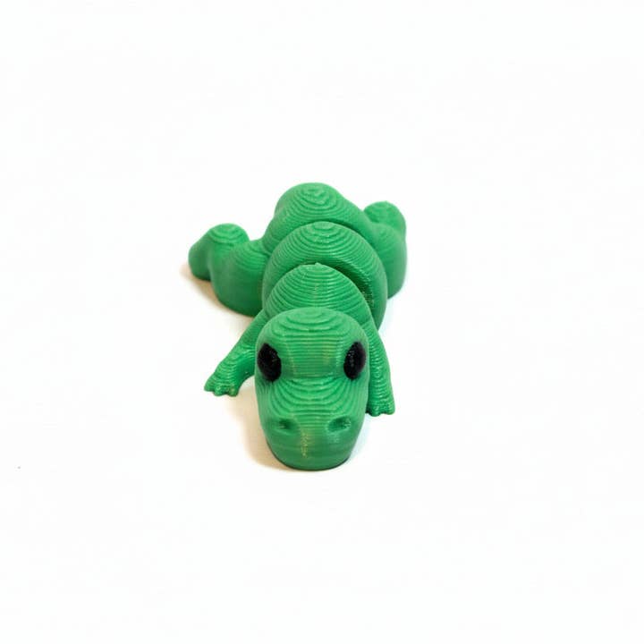 T-Rex Dinosaur (Green) • Mini 3D Printed Articulated Animal • Flexi Animals for wholesale by Lorianne Kol
