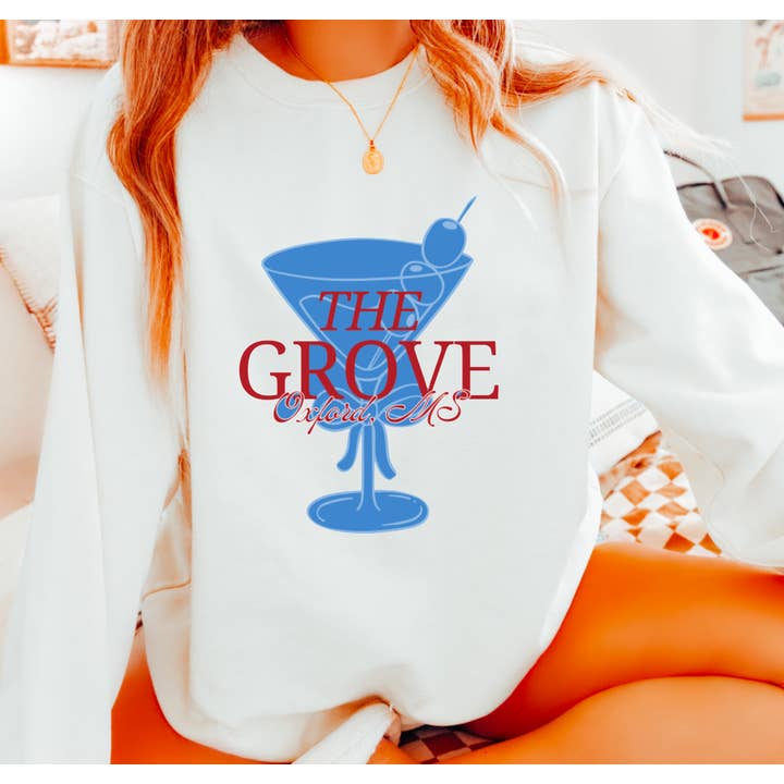 Gia Gifts Boutique - Wholesale Graphic Sweatshirt - Women's - Preppy The Grove Sweatshirt Ole Miss Rebels Oxford MS  0