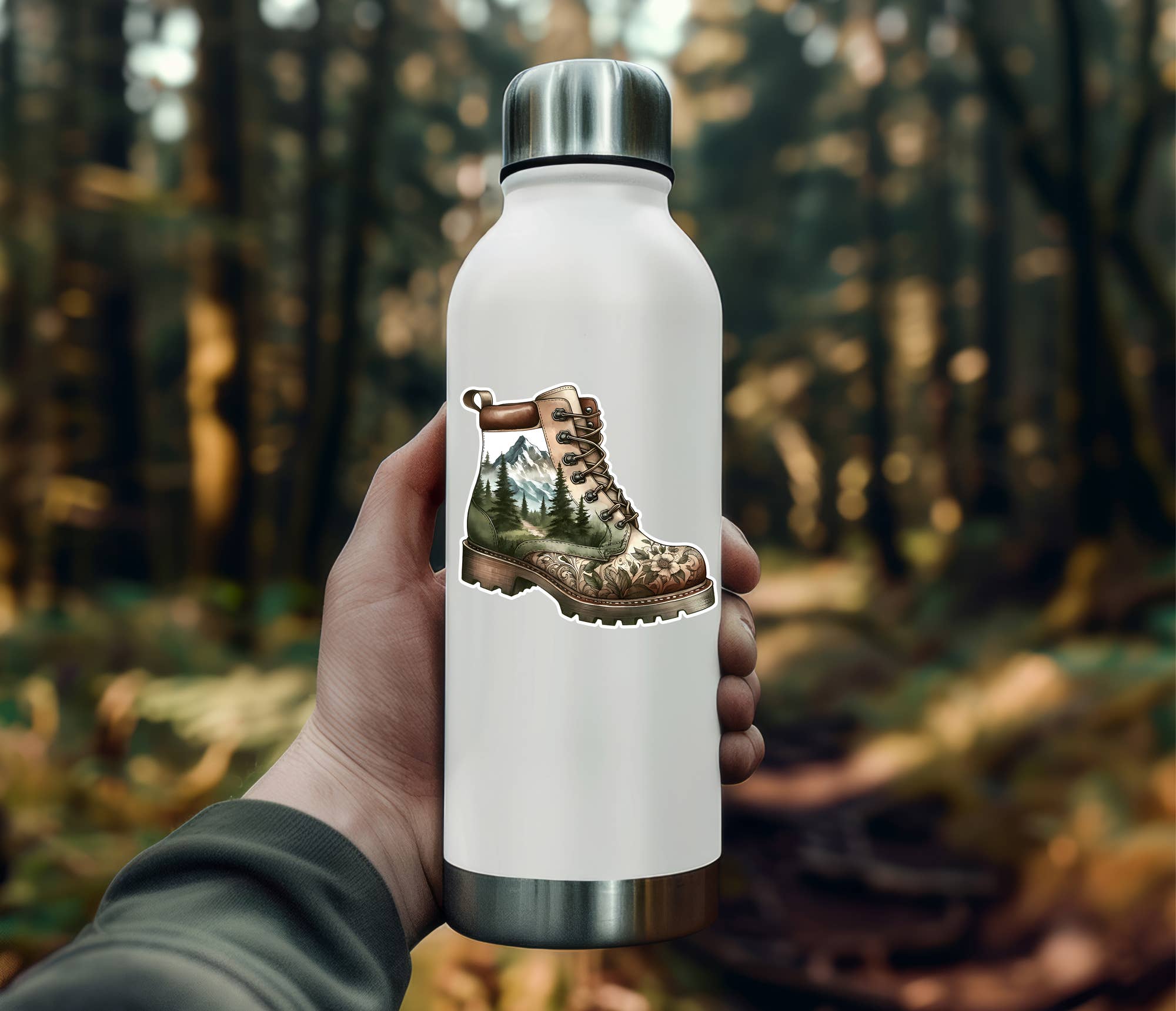 PiggyPrintStickers - Wholesale Sticker - Forest Hiking Boot Sticker2