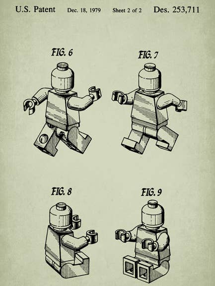 Lego-figuur patent kunstposter afdruk voor wholesale door Keep Calm Collection