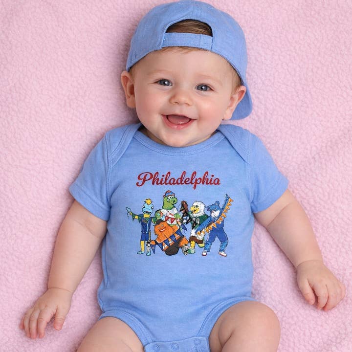 Philly Maskot Onesie for engroshandel hos Jane W. Choi Designs