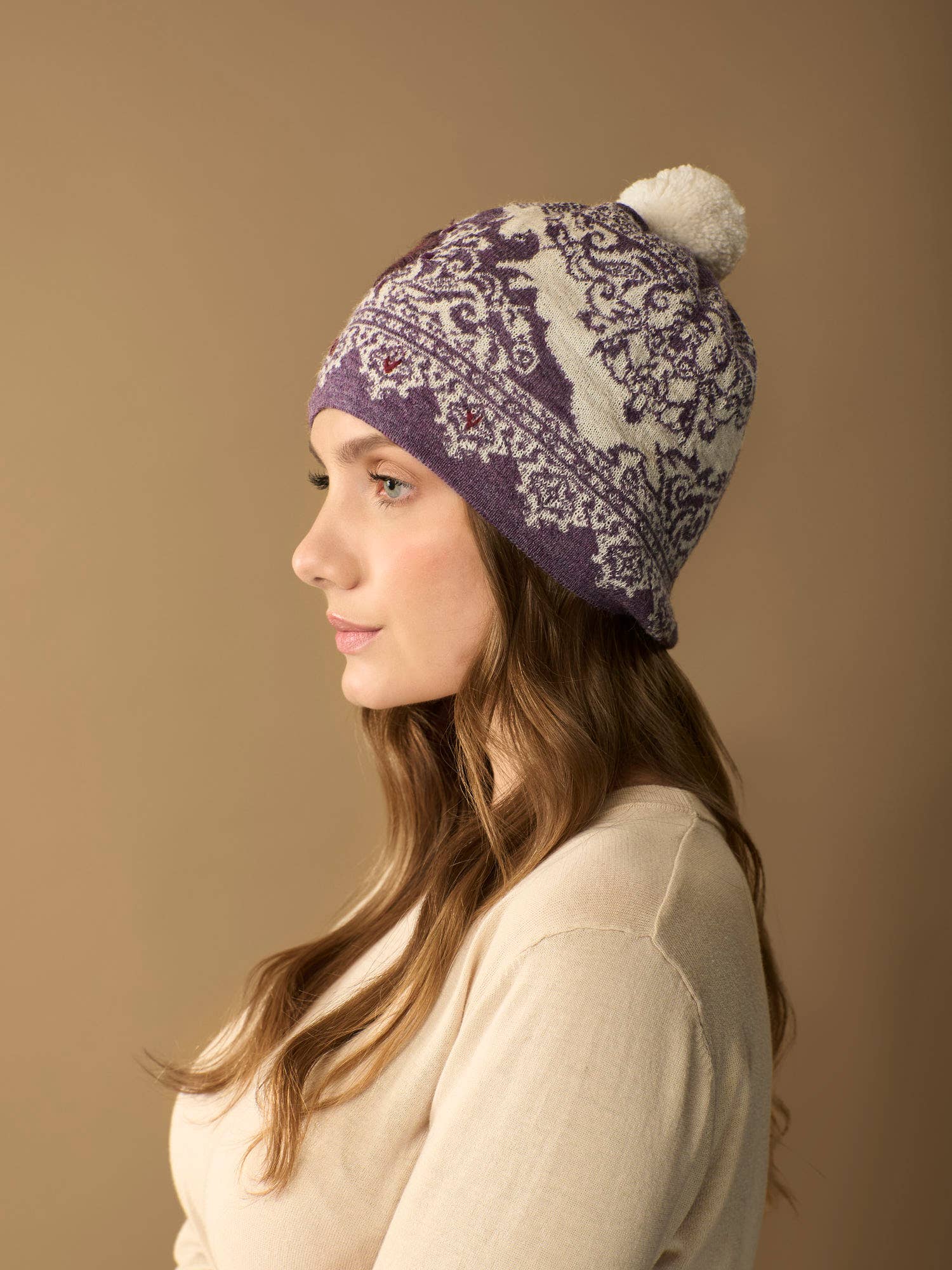 WUAMAN - Alpaca - Wholesale Beanie - Dames - Isabela Alpaca hoed | Handborduurwerk | Herfst4