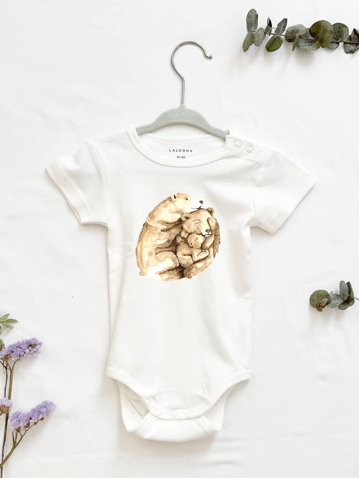 Body bébé 100% coton famille d'ours pour la vente par MiniDei