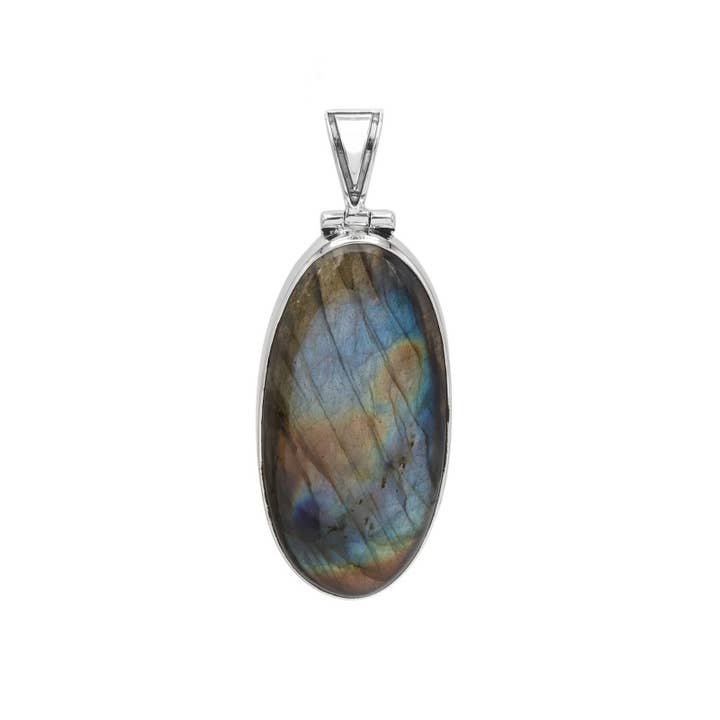 Pendentif Mystique en Labradorite Collier en Argent Sterling 925 pour la vente par Jay Jools