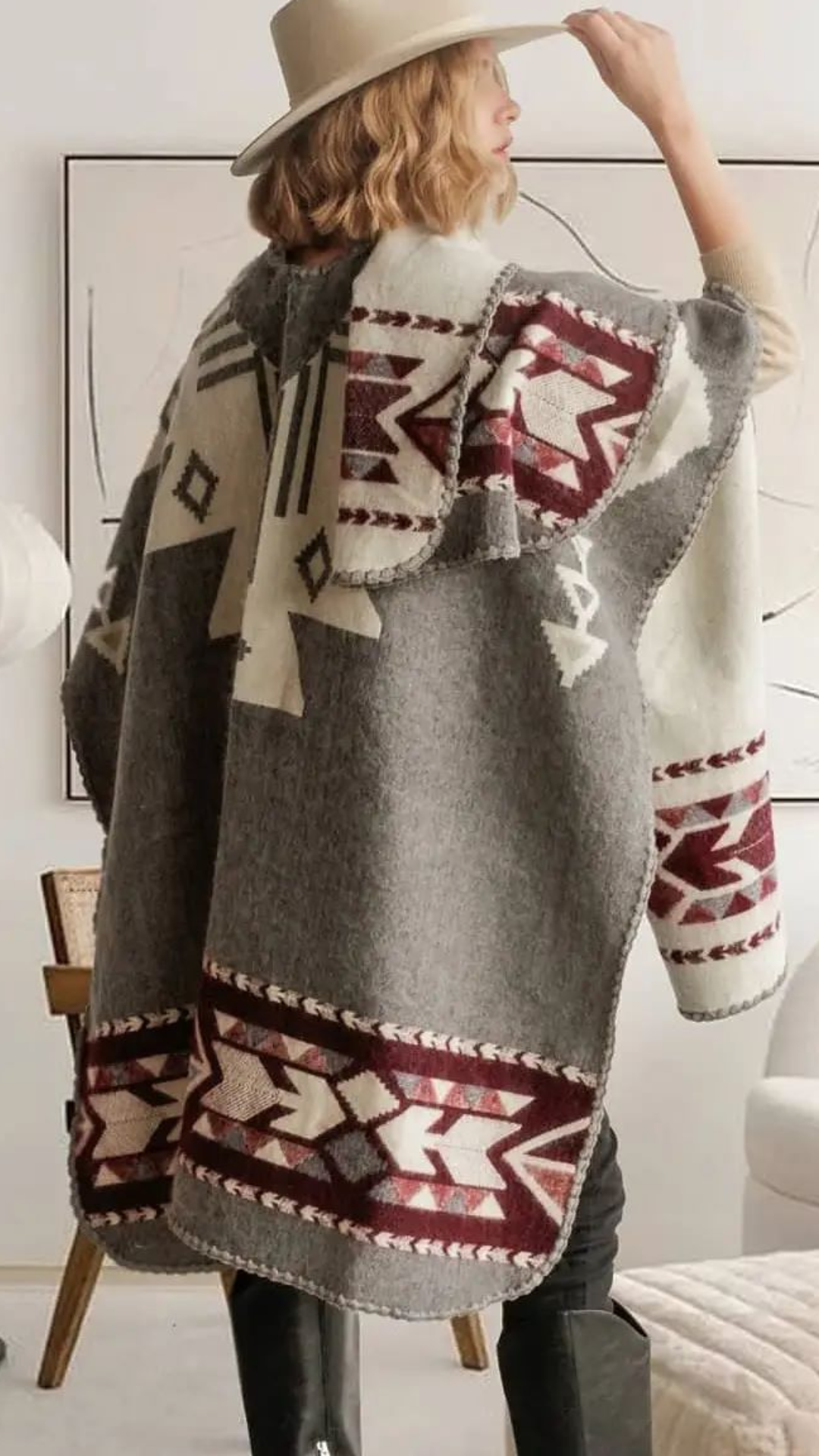 ACHACHAY - Wholesale Poncho - Women's - Hourani Long Reversible Shawl2