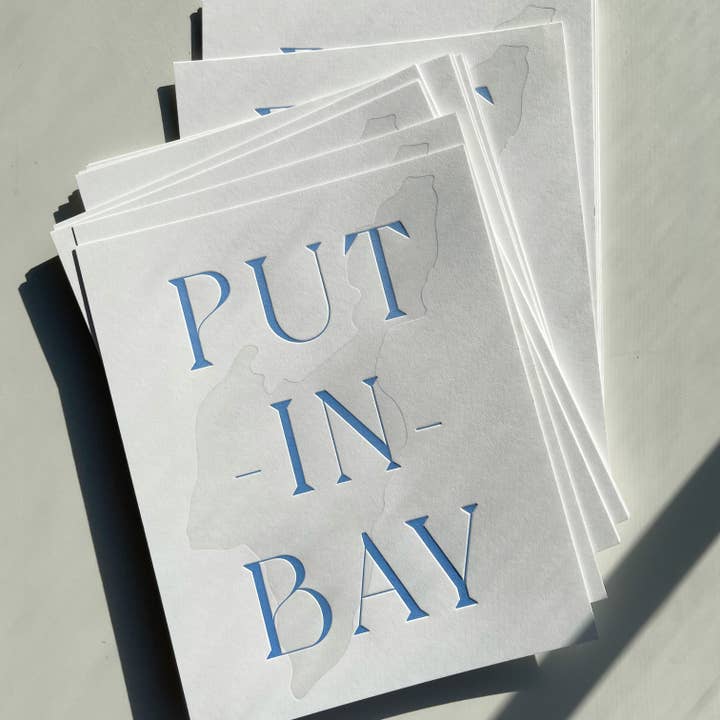 Put-in-Bay 2-Color Letterpress Print for wholesale by Made By Victoria Laine