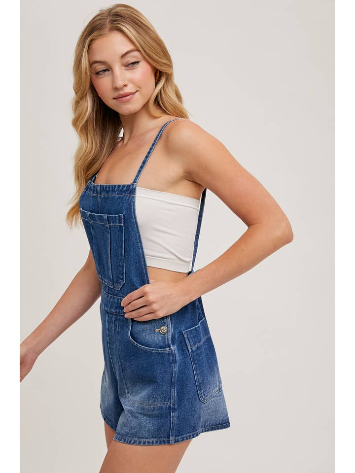 Bluivy - Wholesale Overalls - Women's - BOW-TIE DENIM OVERALL SHORTS5