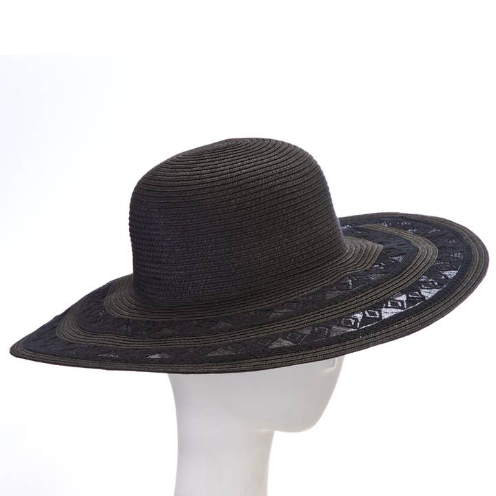 Giovannio - Wholesale Straw Hat - Women's - Delight Chic Women's Straw Hat with Lace